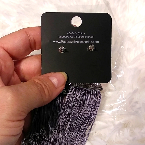 NWT Oh My GIZA silver fringe post back earrings - Picture 6 of 7